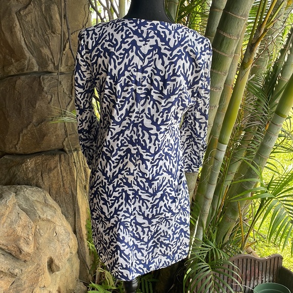Lilly Pulitzer Courtney Beaded Navy Treasure Print Tunic Dress size XS women’s - Picture 8 of 11